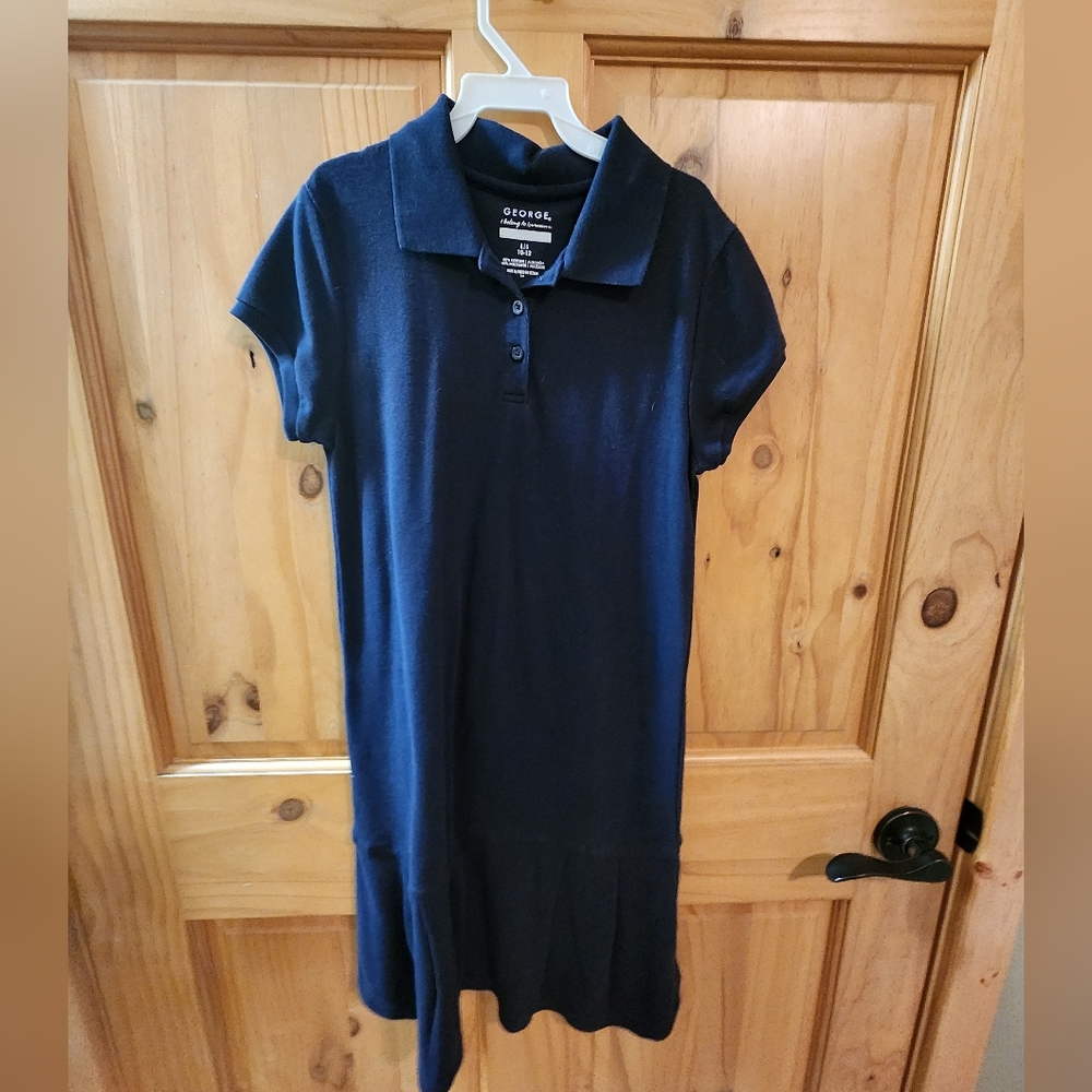 Polo style navy blue dress